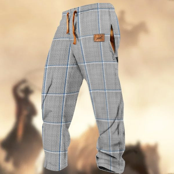 Printed Drawstring Men's Casual Pants