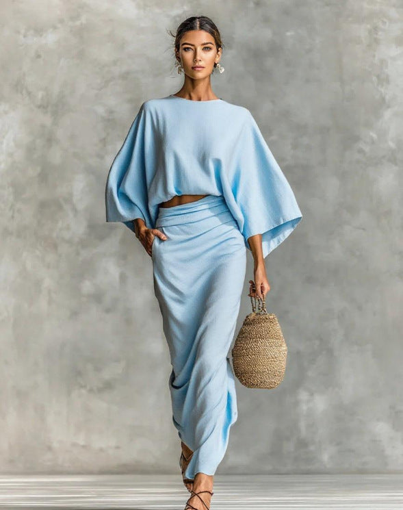 European And American Elegant Women's Clothing Autumn New High Waist Long Skirt Suit