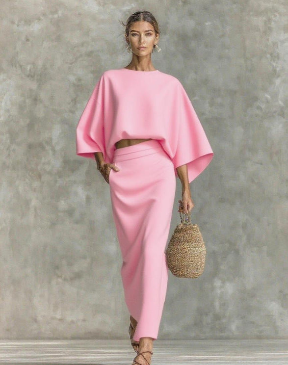 European And American Elegant Women's Clothing Autumn New High Waist Long Skirt Suit