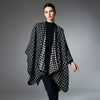 Black And White Buckle Loop Plaid Cross Shawl