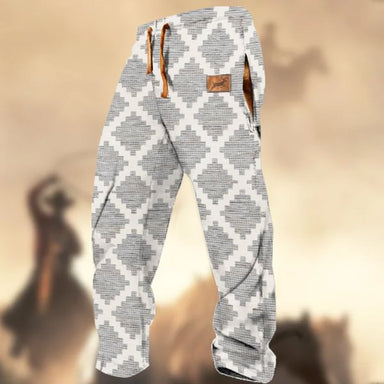 Printed Drawstring Men's Casual Pants