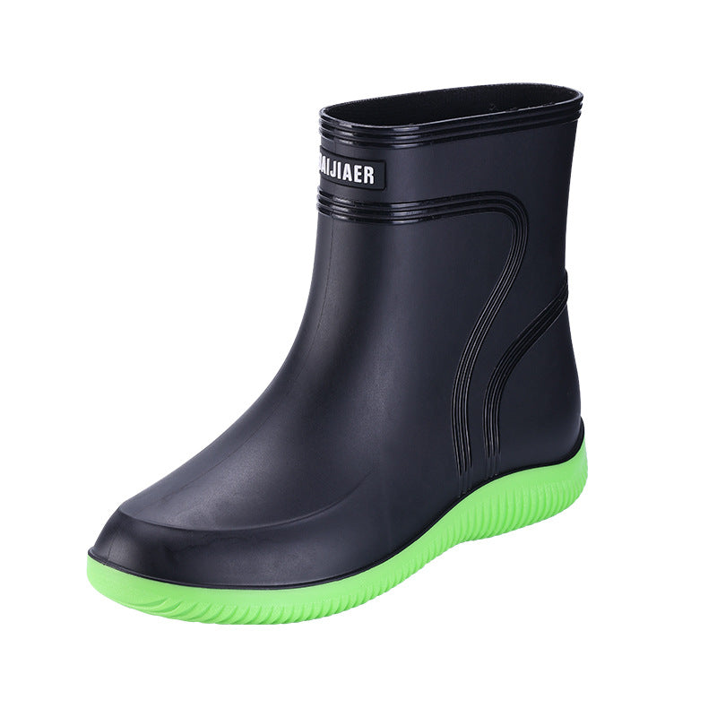 Cotton-padded Warm-keeping Fixed Velvet Rain Boots For Men And Women