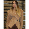 Solid Color Suede Lapel And Waist Tight Slim-fitting Patchwork Jacket