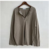 Plus Size Men's Spring Clothes Irregular Texture Loose Base Long Sleeve Shirt