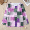Casual Versatile Geometric Round Neck Long Sleeve Top