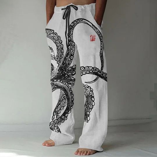 Casual Straight-leg Loose Drawstring Trousers