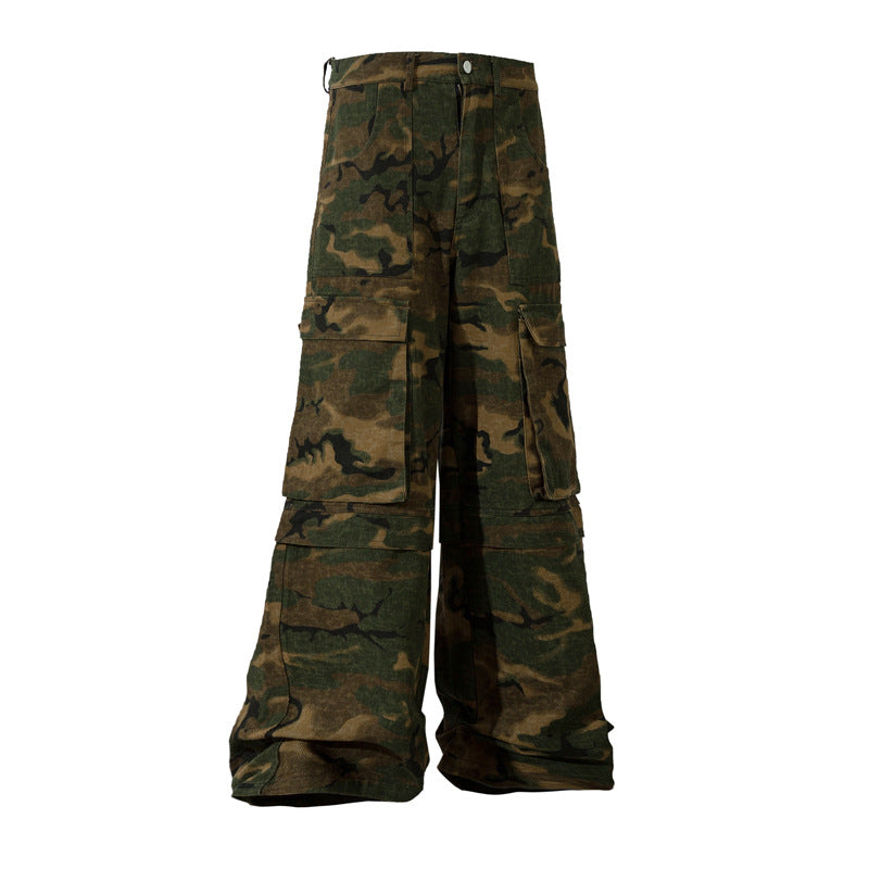 High Street Retro Multi-pocket Camouflage Cargo Pants