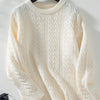 European And American Fashion Round Neck Twist Knit Sweater Pullover Long Sleeve