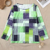 Casual Versatile Geometric Round Neck Long Sleeve Top