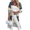 Women's Casual Knitted Color Matching Long Cardigan