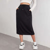 Sports Leisure Commute Loose Elastic Waist Solid Skirt