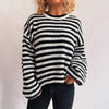 Maglione pullover ampio a maniche lunghe con scollo rotondo, nuovo stile vintage, per autunno e inverno, per donna