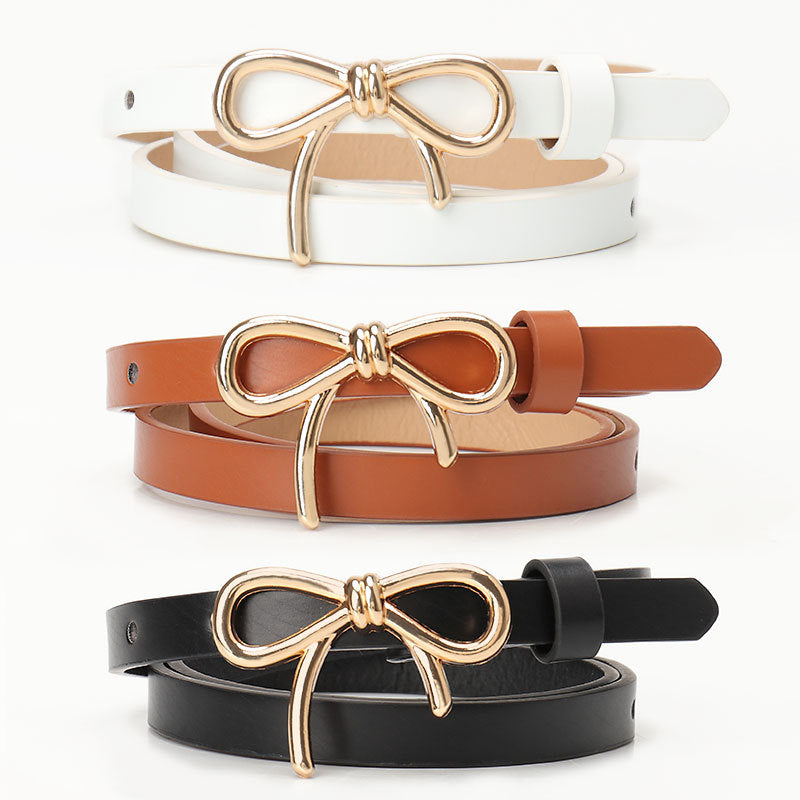 New Sweet Girl Bow Women's Light Luxury Flawless Finish Belt