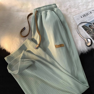 Summer Thin Ice Silk High-grade Wide-leg Pants Loose Casual