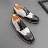 Brogue Plus Size Color Matching Trendy Young Men's Leather Shoes