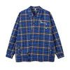 Embroidered Button Plaid Long-sleeved Shirt For Boys