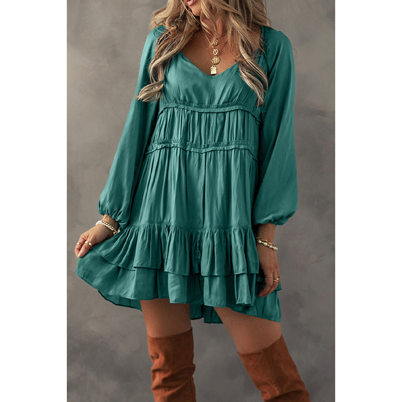 Fashion Pleating Lotus Leaf Skirt Women