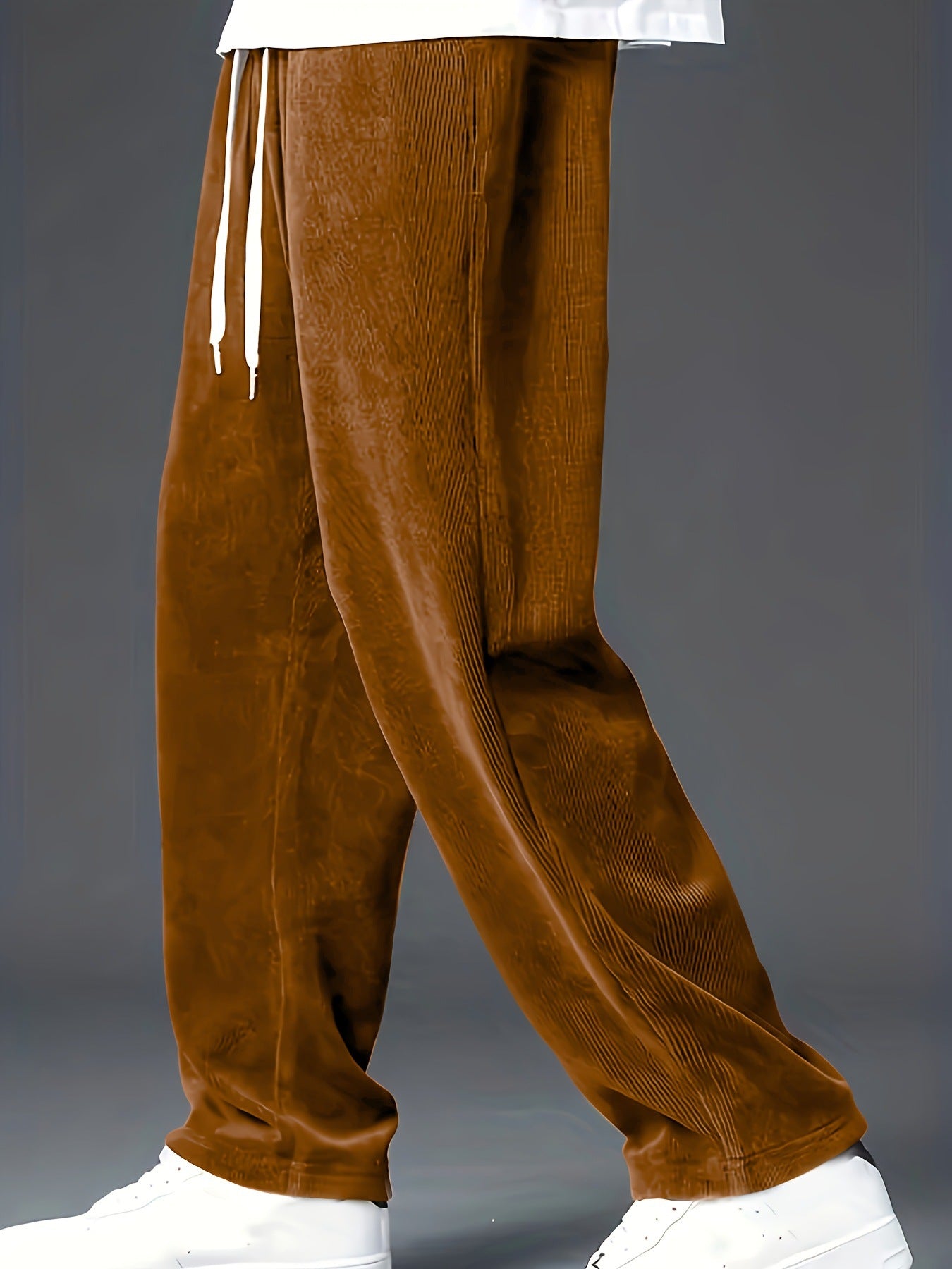 Solid Color Versatile New Corduroy Loose Men Trousers