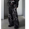 Retro Minority Washed Lightning Embroidered Jeans