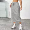Sports Leisure Commute Loose Elastic Waist Solid Skirt