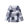 Casual Versatile Geometric Round Neck Long Sleeve Top