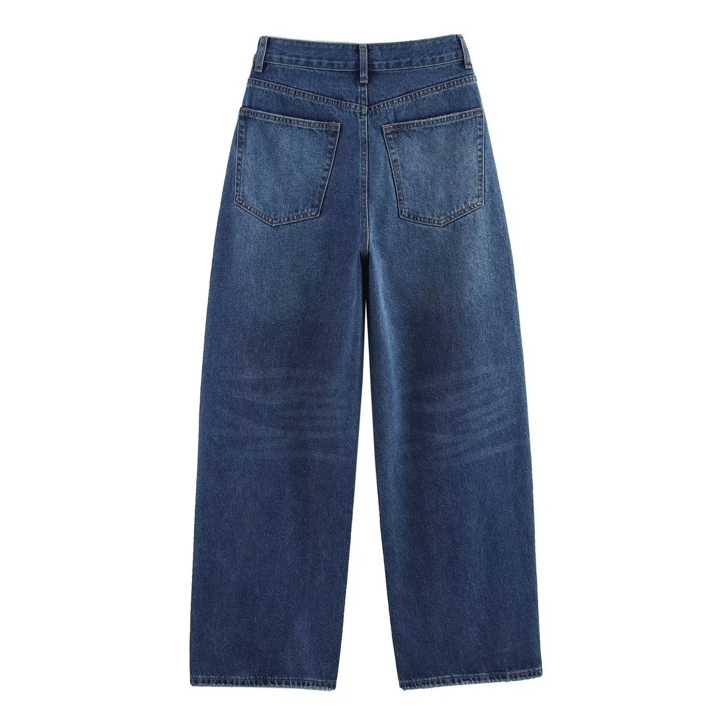 Casual All-match Double Breasted High Waist Loose Jeans