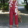 Women's Three-piece Suit Coat Vest Plus Pants Suit