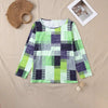 Casual Versatile Geometric Round Neck Long Sleeve Top