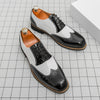 Brogue Plus Size Color Matching Trendy Young Men's Leather Shoes