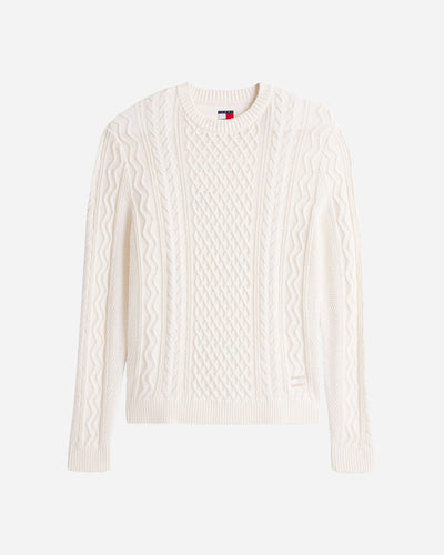 Tommy Hilfiger Badge Cable M - Maglione - Uomo - Bianco