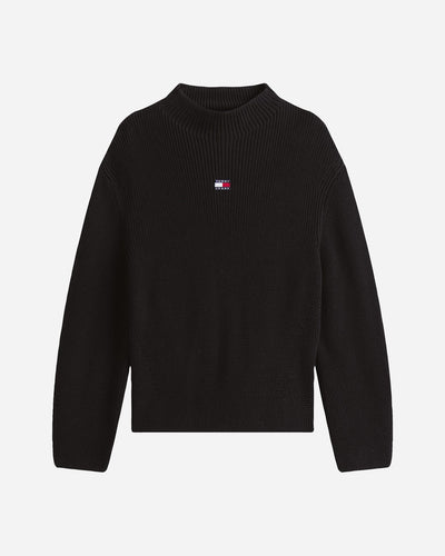 Tommy Hilfiger Mockneck Badge W - Maglione - Donna - Nero