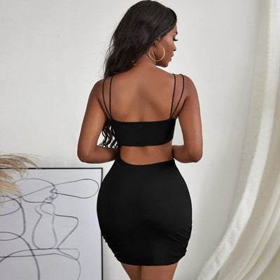 Hollow-out Bustier Spliced Camisole Dress
