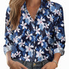 Womens 3D-printed Floral Loose-fit Blouse