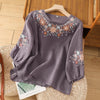 Womens Casual Loose-fitting Embroidered Top That Flatters The