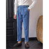 British High Waist Men's Jeans Drooping Straight Curling Suit Pants