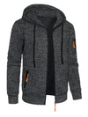 Men's Sports Fitness Casual Jacquard Sweater Hooded Coat
