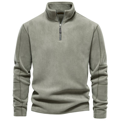 Men's Autumn And Winter New Stand Collar Half Zip Long-sleeved Sweater