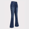 Jeans Slim Blu Tinta Unita di Tendenza