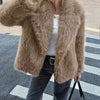 Solid Color Fluff Long Sleeve Coat Women's Clothing