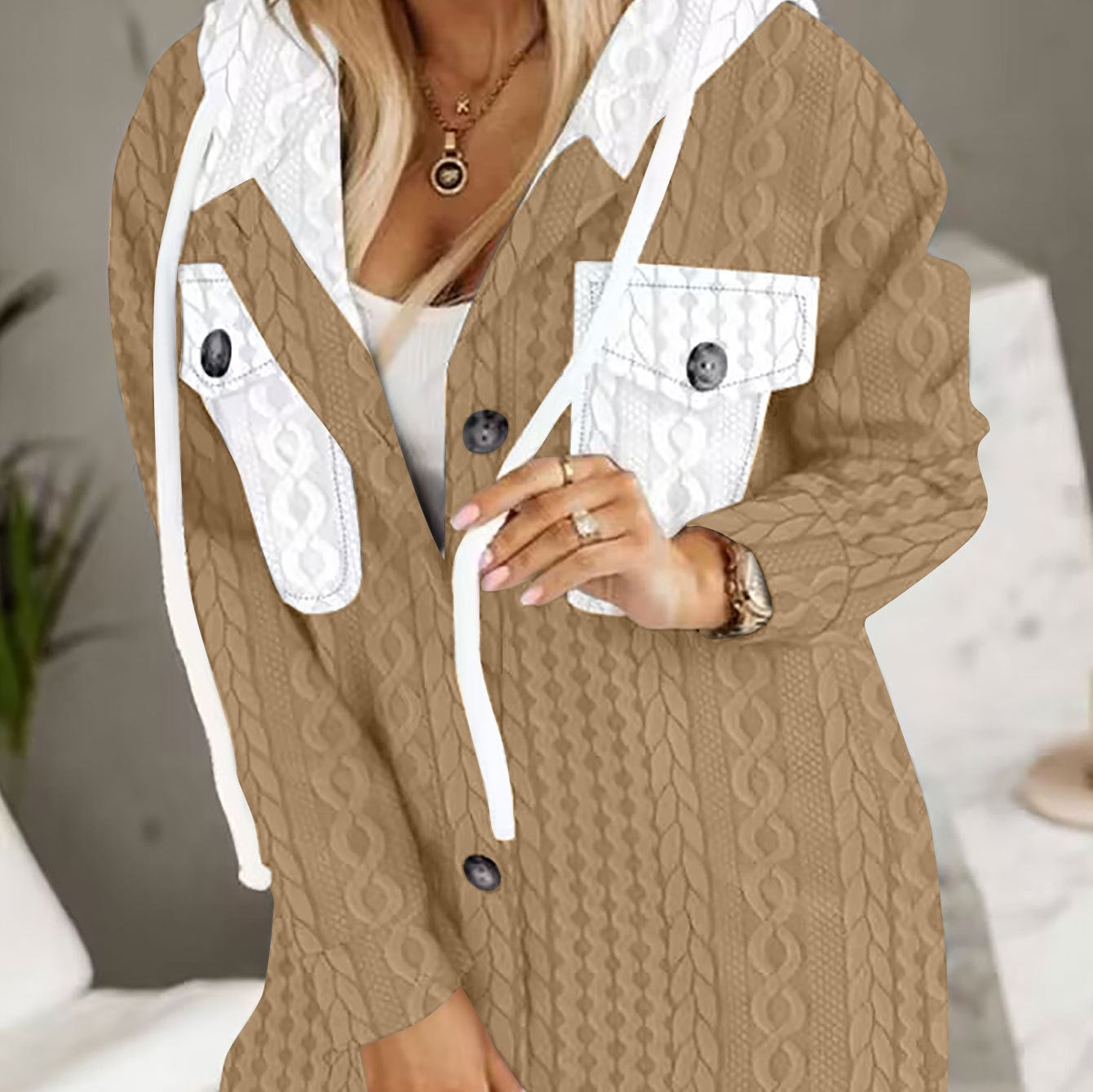 Fashion New Hooded Coat Women's Clothing