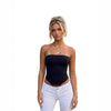 Top da donna asimmetrico a fascia con cinghie e vita attillata alla moda