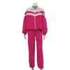 Sports Contrast Color Suit Lapel Long Sleeve