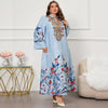 Womens Long-sleeve Printed And Embroidered Dress