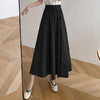 Womens Casual Solid Color Midi Skirt