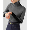 Two-tone High Neck Inner Wear Front And Back Color Matching Sweater Bottoming Shirt Blue
