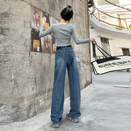 High Quality Popular Retro Straight Jeans For Women