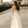 Abito da sposa a maniche lunghe Stile Mori Abito da sposa semplice girocollo