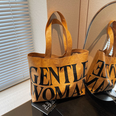 Tyvek Casual Cool Letter Printing Large Capacity Totes