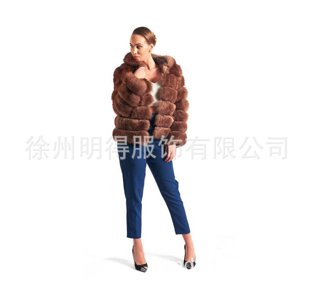 Fashion Loose Fur Hooded Women's Coat