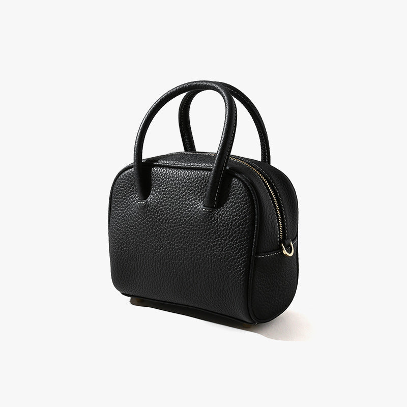 Borsa a tracolla da donna, in pelle di vacchetta, coordinata, primo strato